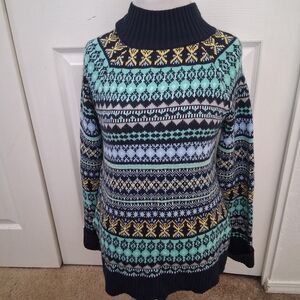 New York & Company Multicolor Patterned Fair Isle Pullover Sweater      Size S
